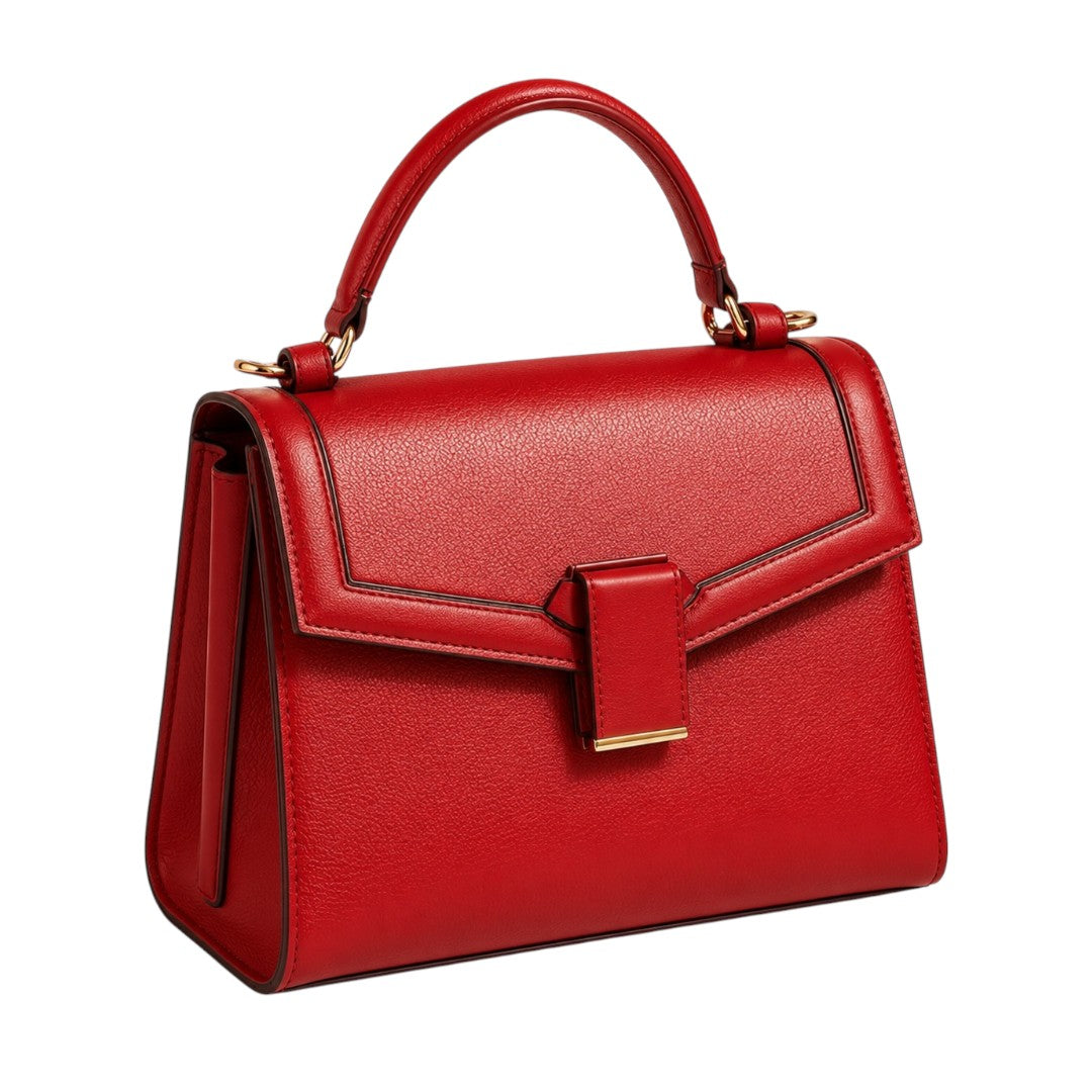 Mouluxe Elegant Red Top Handle Handbag