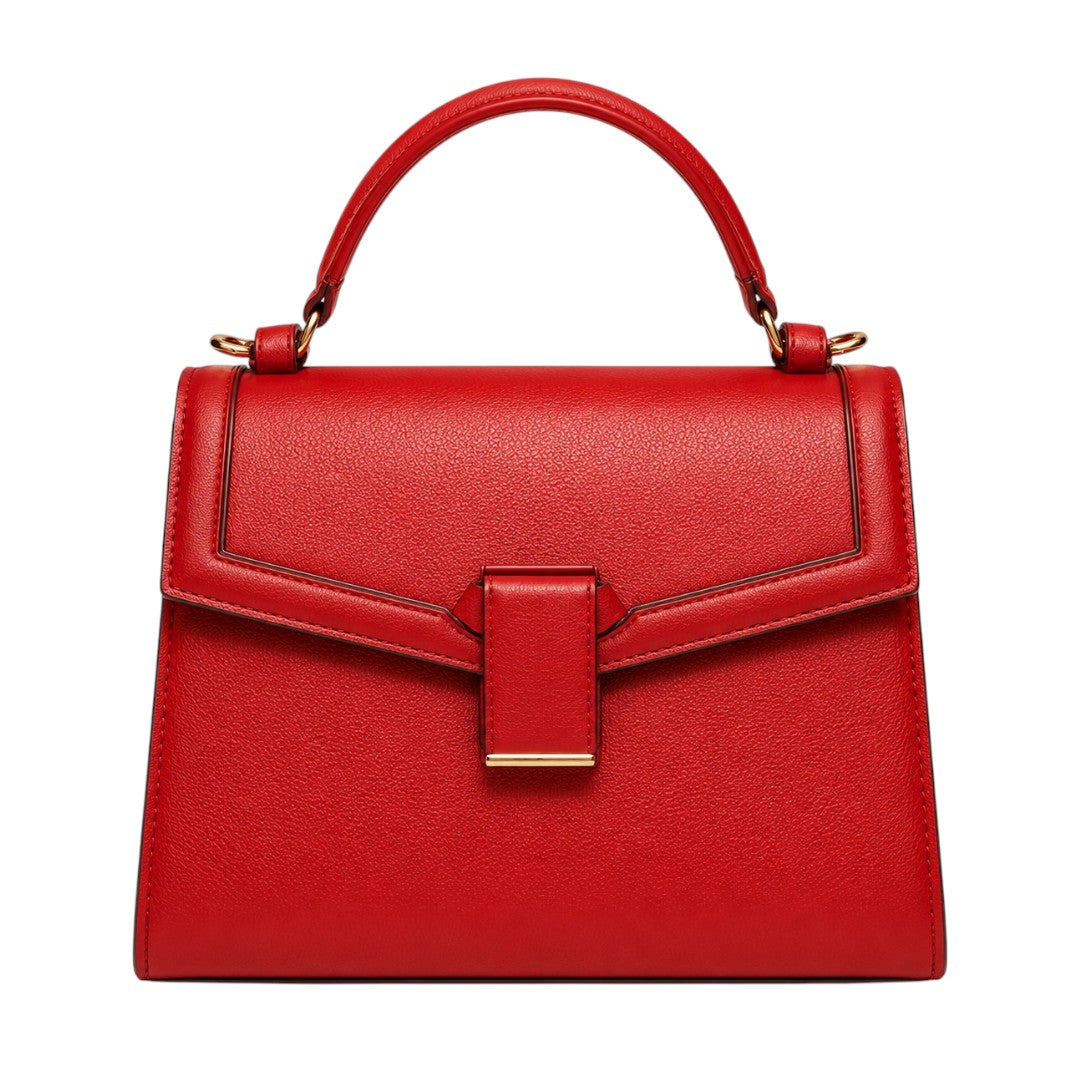 Mouluxe Elegant Red Top Handle Handbag
